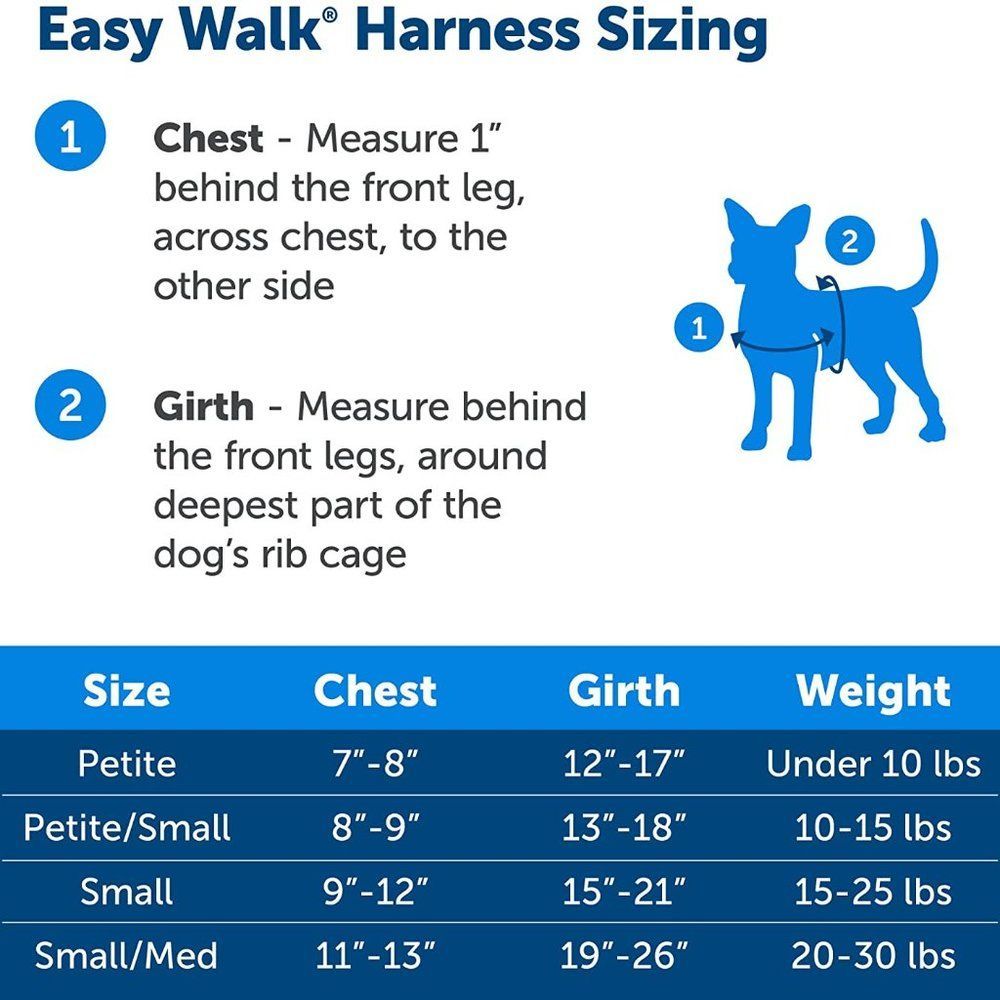 (1506) PetSafe Easy Walk Dog Harness, Black/Silver , Petite - Picture 2 of 8